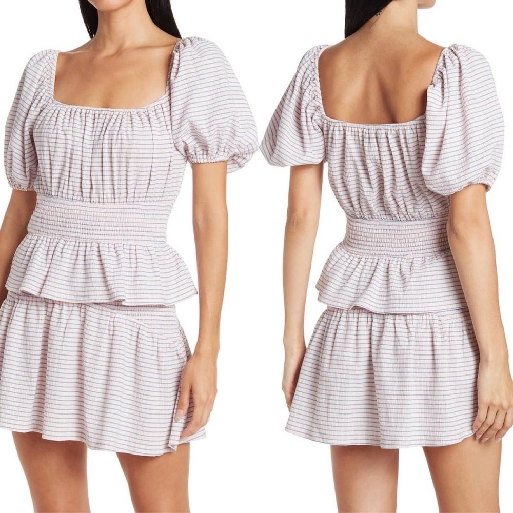 NSR stripped puff sleeve top